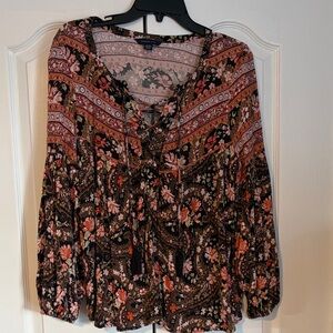 American Eagle Outfitters Floral Boho Blouse